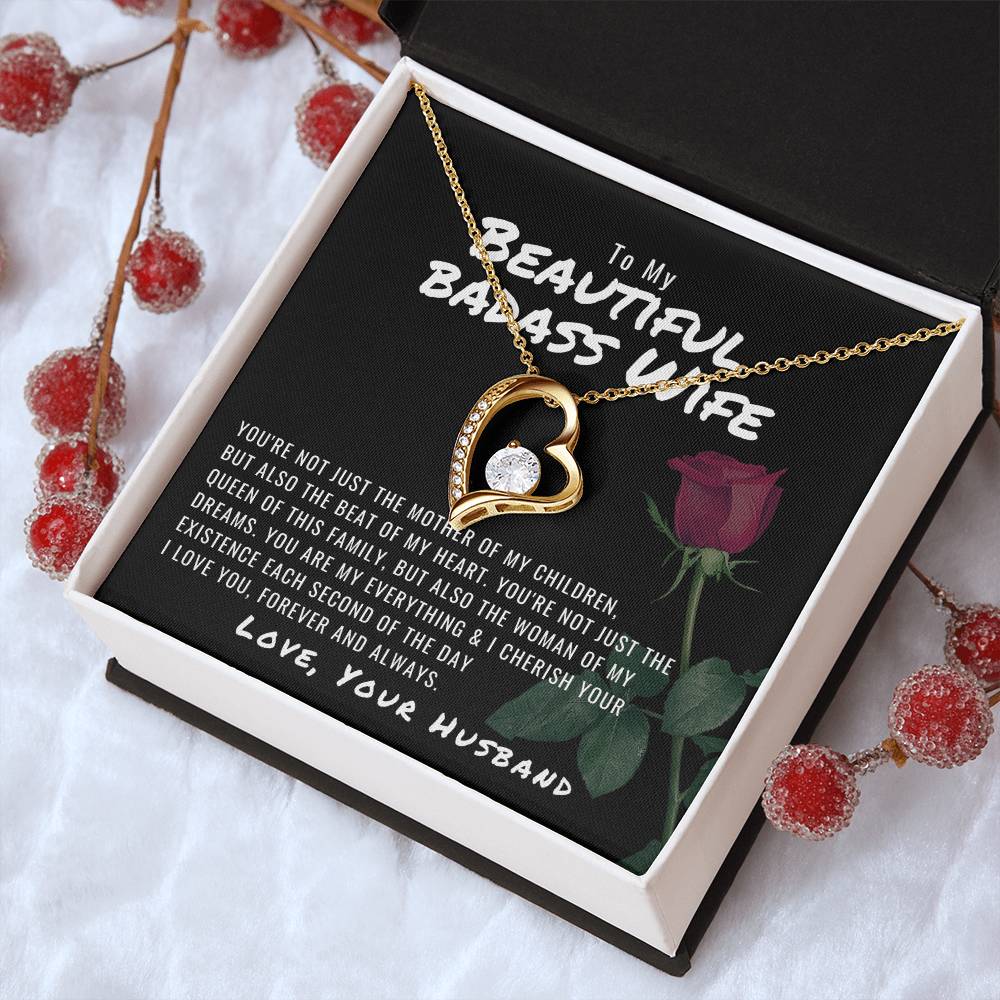 To My Beautiful Badass Wife Necklace Forever Love Necklace