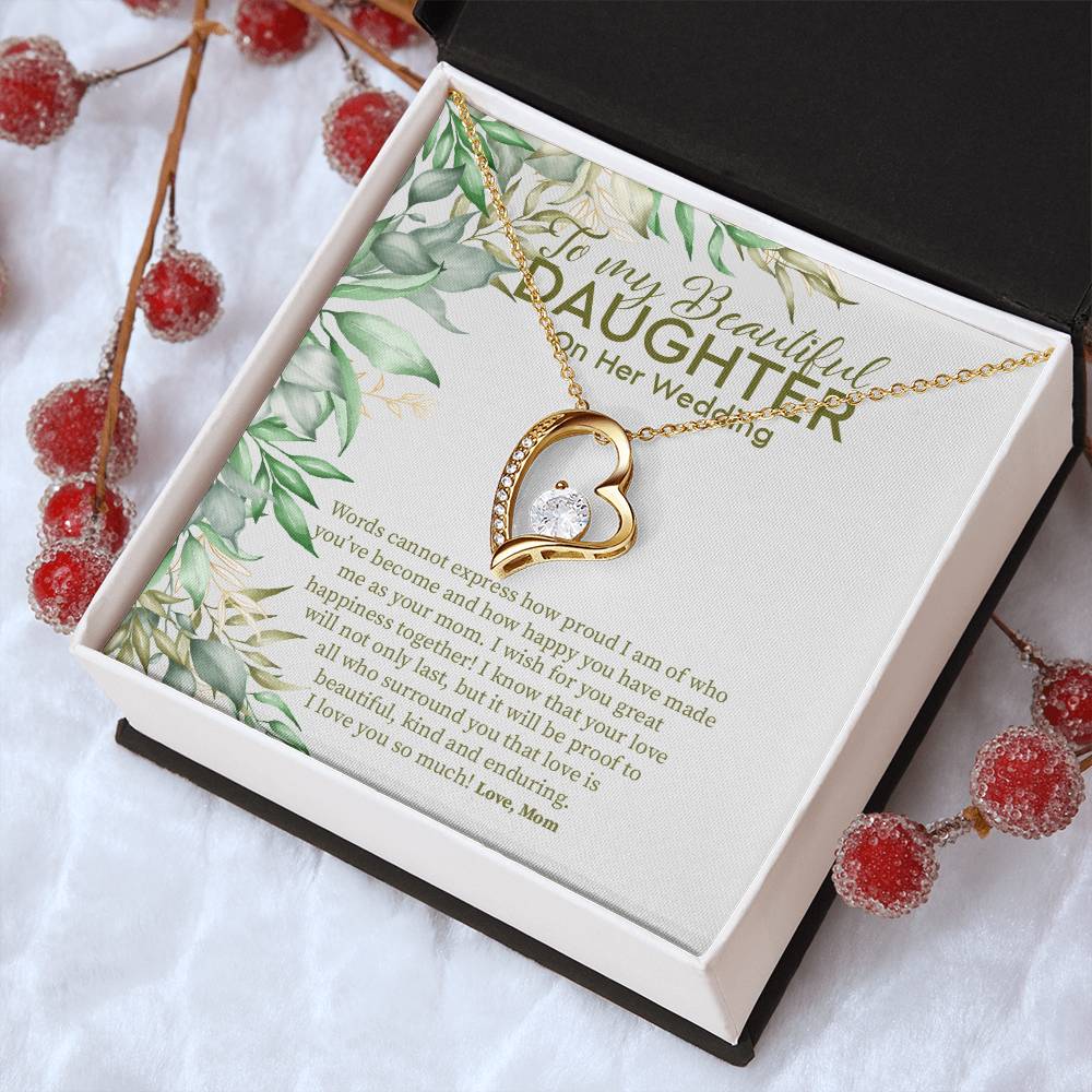 Bride Gift From Mom To Daughter On Wedding Day Wedding Necklace Gift To Daughter Gift For Daughter On Wedding Day From Mother Gifts Forever Love Necklace