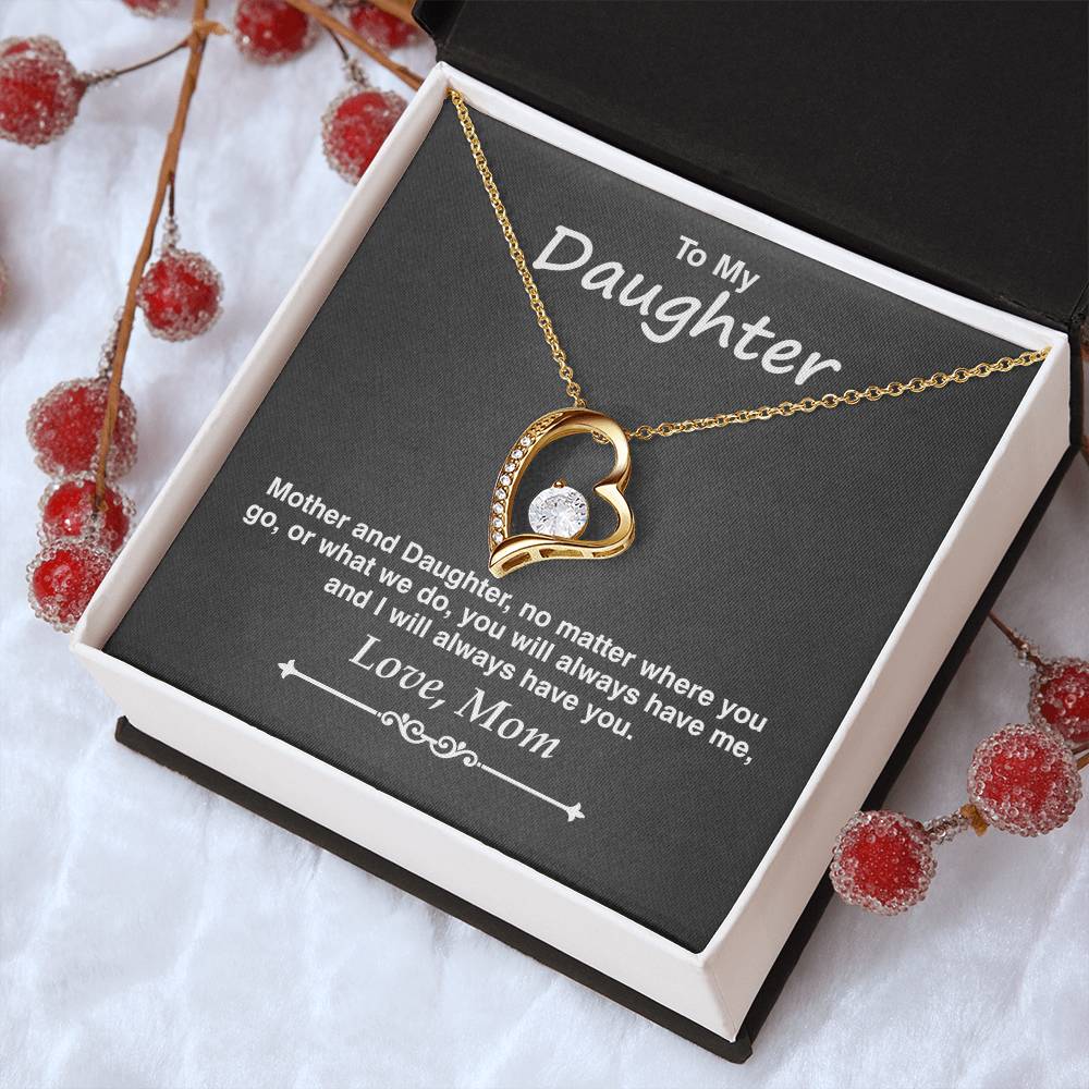 To My Daughter Necklace From Mom I Love You Always 1 Forever Love Necklace