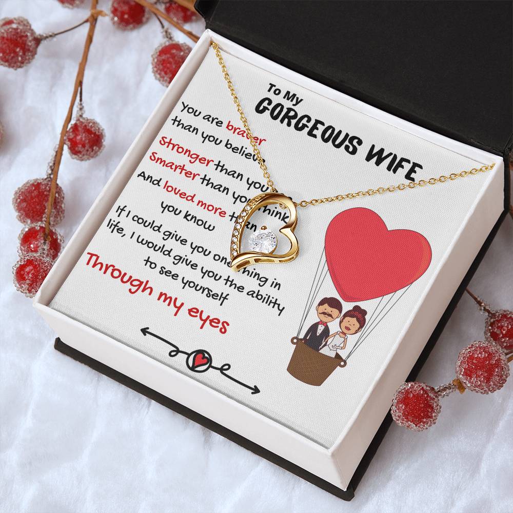 To My Gorgeous Wife Forever Love Necklace Forever Love Necklace
