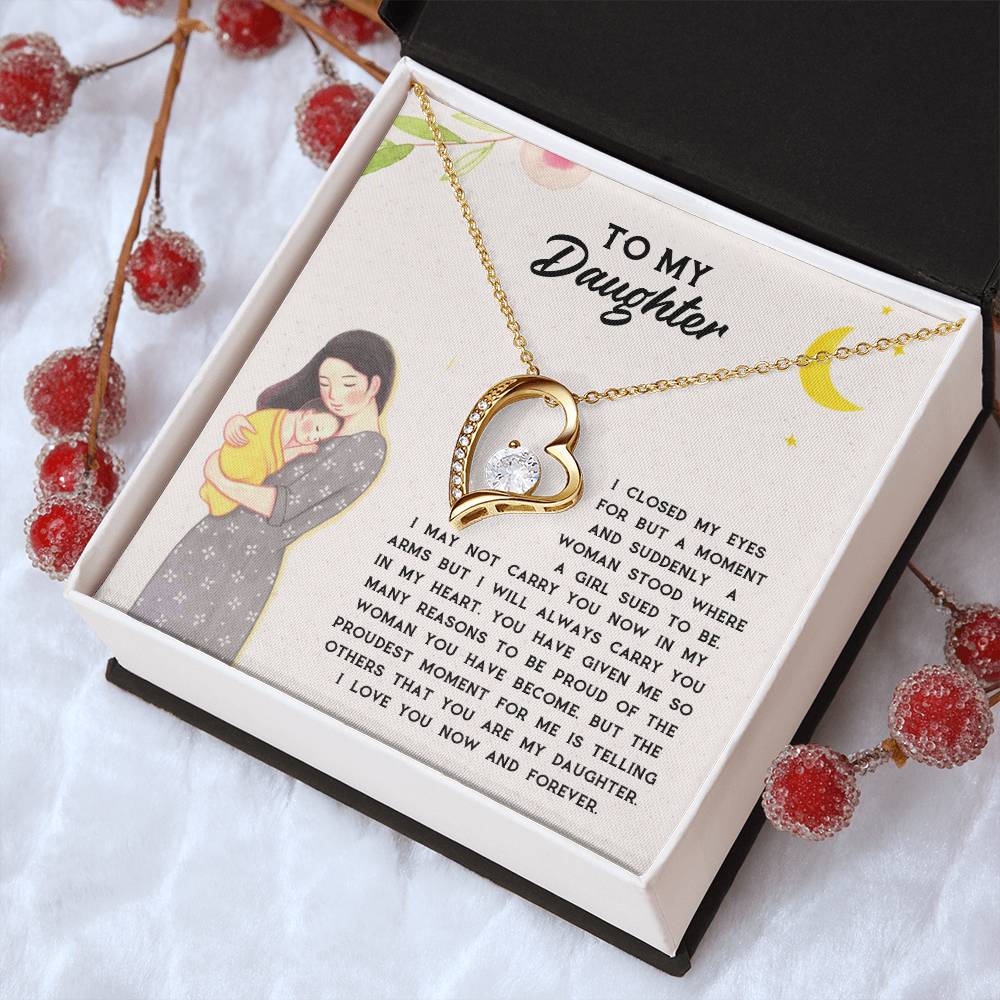 To My Daughter I Love You Now And Forever For Daughter - Daughter Necklace Gift For Daughter Forever Love Necklace