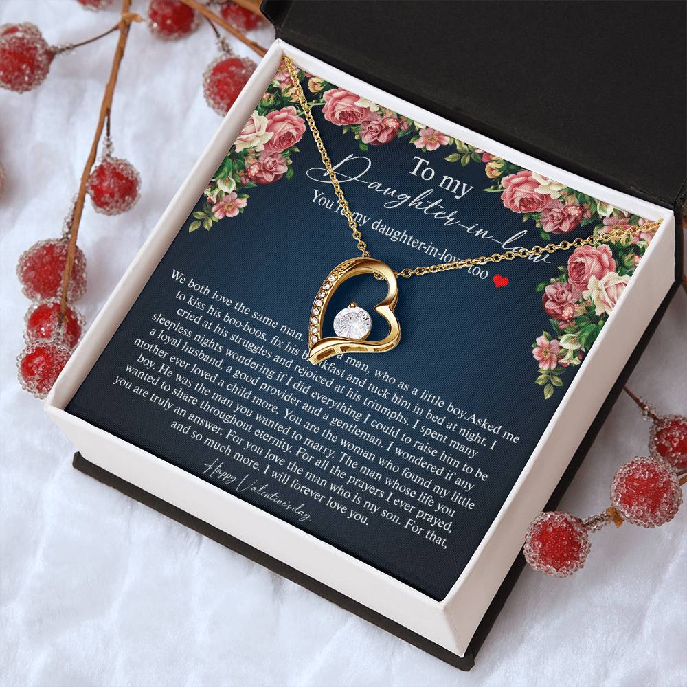To My Daughter-In-Law Gift For Daughter-In-Law Daughter-In-Law Necklace To My Future Daughter-In-Law From Mother In Law Gift For Daughter-In-Law Forever Love Necklace