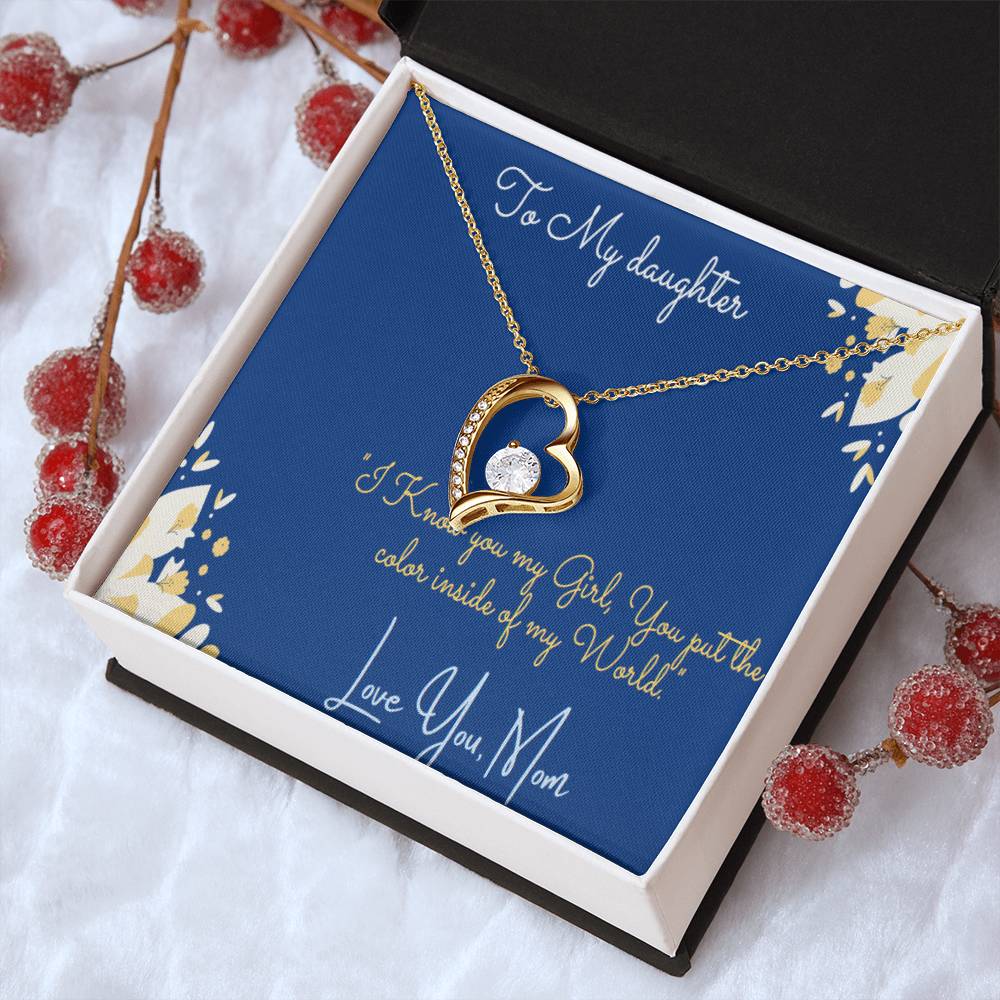 To My Daughter Necklace Gift Daughter Birthday Gift From Mom Christmas Gift Gift For Daughter From Mom Anniversary Forever Love Necklace