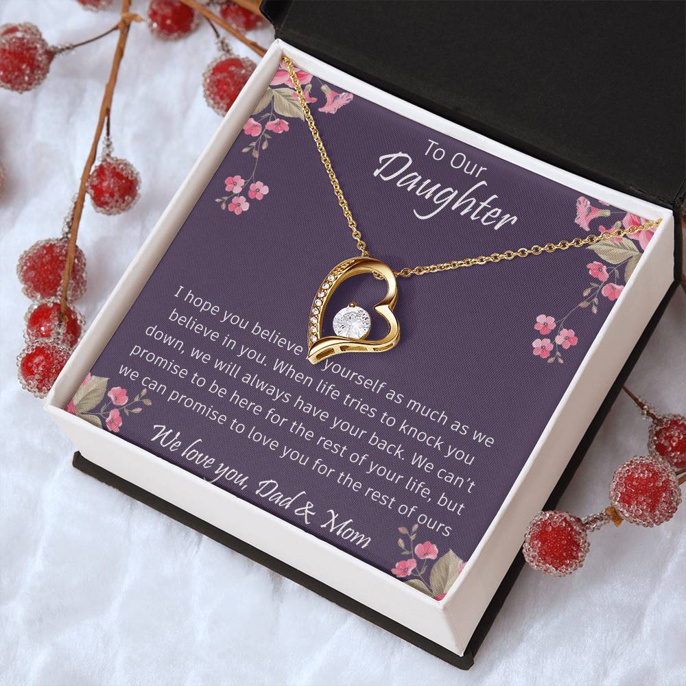 To Our Amazing Daughter Necklace - Happy Mother's Day To Your Daughter Jewelry - Love Mom And Dad Forever Love Necklace