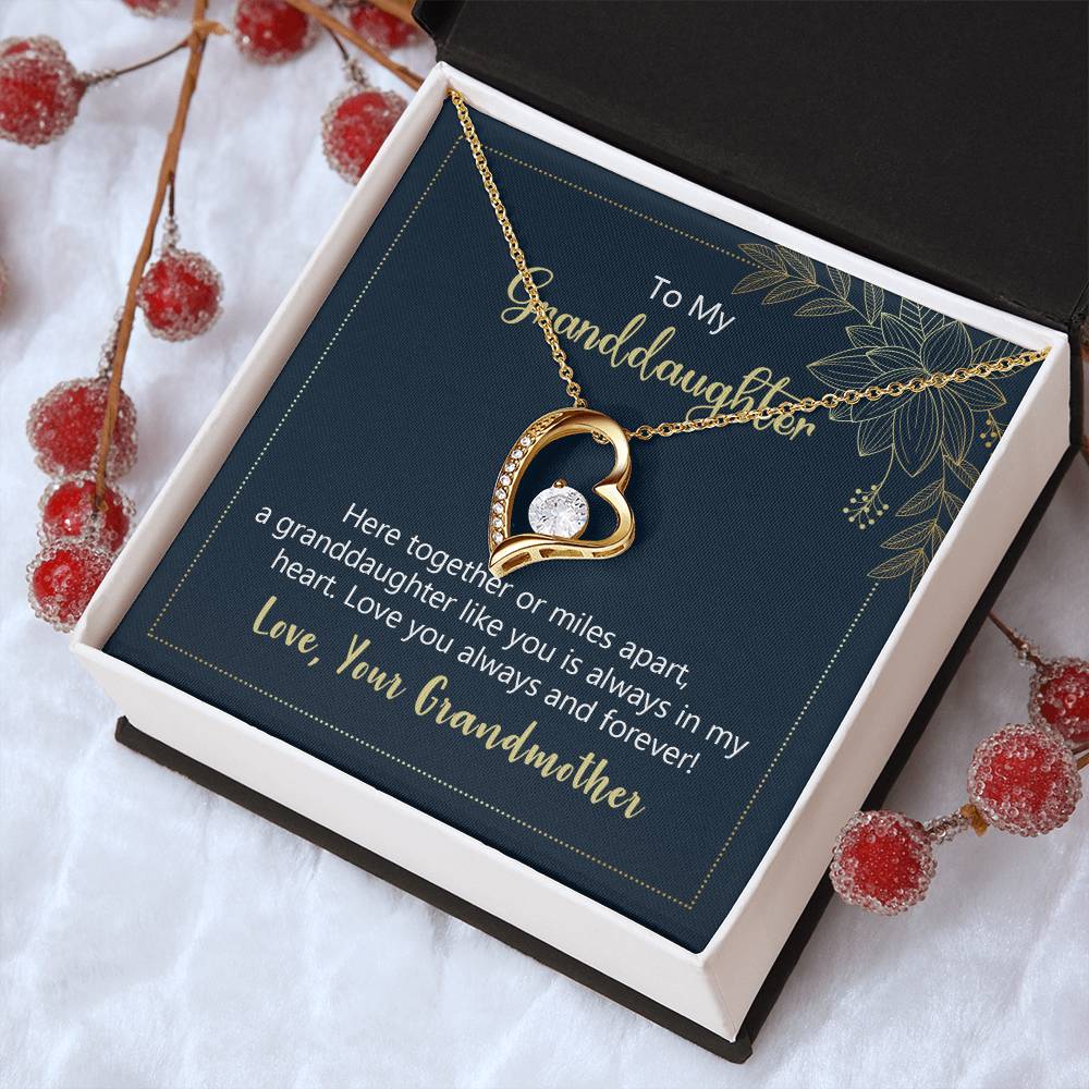 To My Granddaughter Love You Always Forever Love Necklace