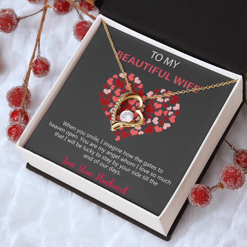 To My Beautiful Wife Gift From Husband 925 Sterling Silver Pendant 1 Forever Love Necklace