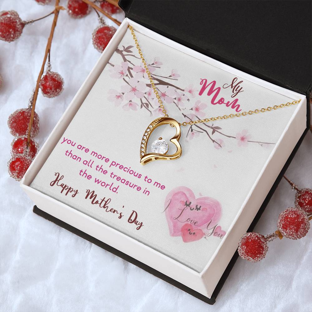 My Mom Happy Mother's Day 925 Sterling Silver Pendant 1 Forever Love Necklace