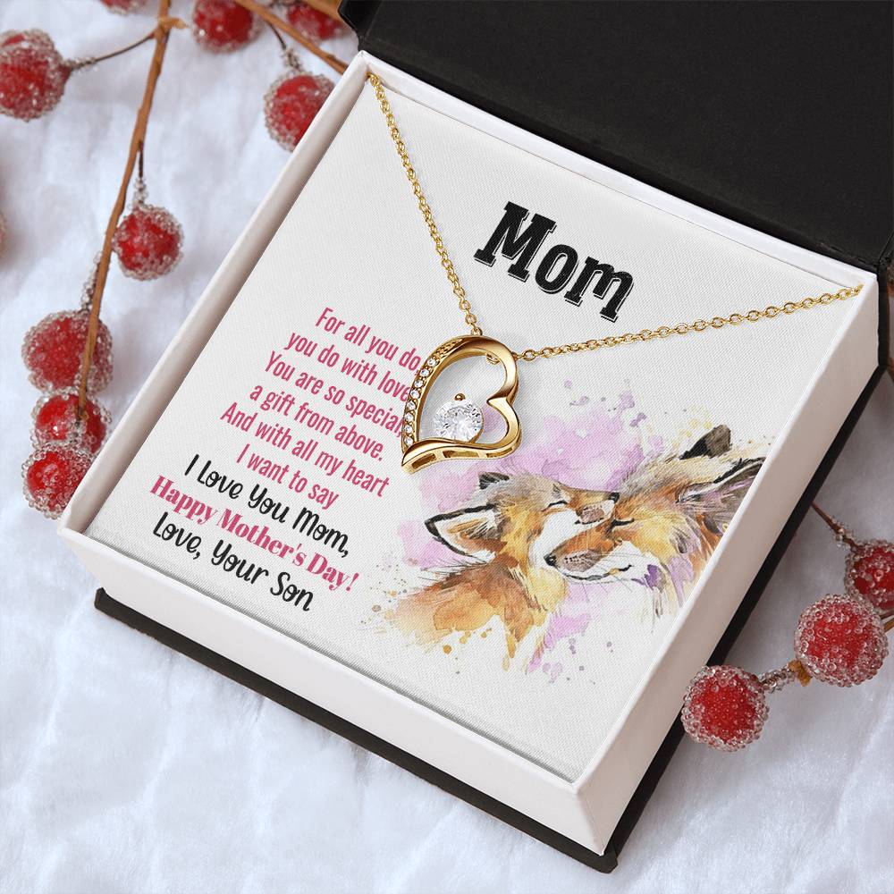 To My Mom Forever Love Necklace Mother Necklace Gift For Mother Xmas Christmas Customize Gift To My Mom 2 Forever Love Necklace