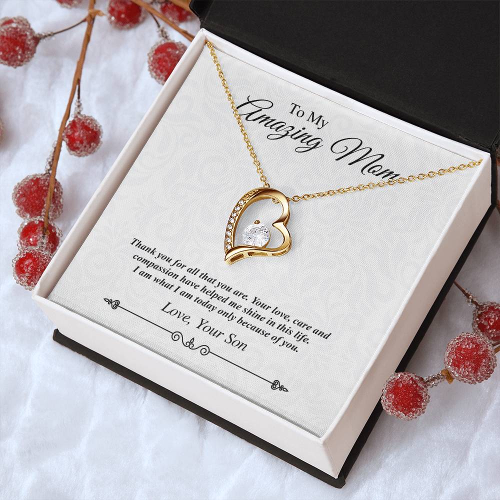 To My Amazing Mom Heart Necklace Thank You For All That 1 Forever Love Necklace