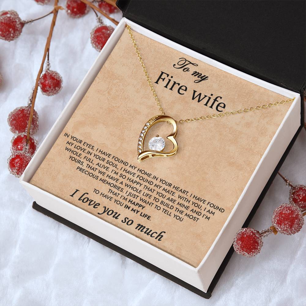 To My Fire Wife Forever Love Necklace