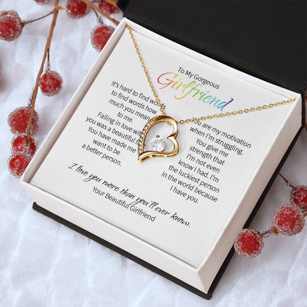 Lgbtq Heart Necklace For Girlfriend - Love You More Than You'll Ever Know Forever Love Necklace