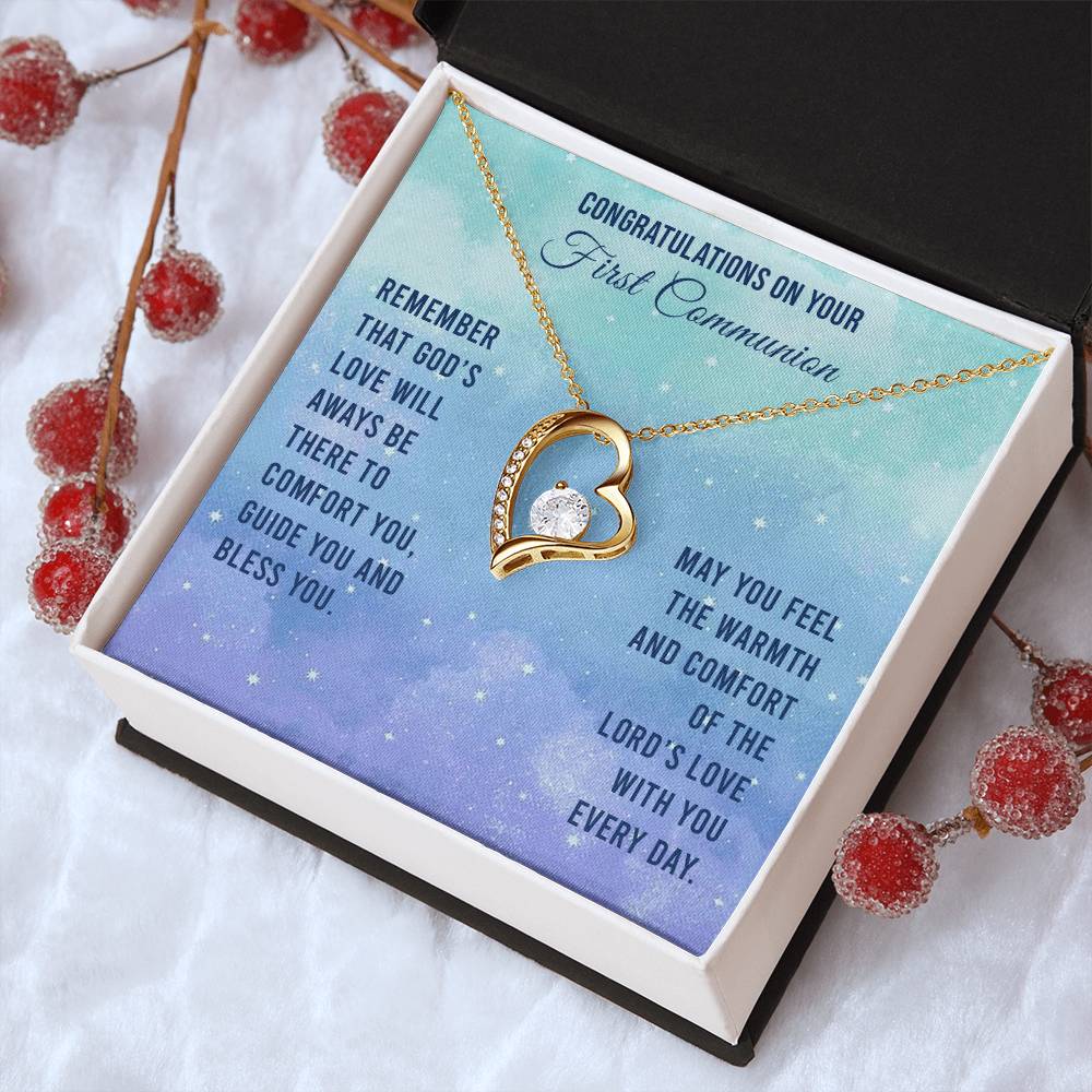 Congratulations On Your First Communion Remember That God's Love Will Aways Be There To Comfort You Guide You And Bless Necklace Forever Love Necklace