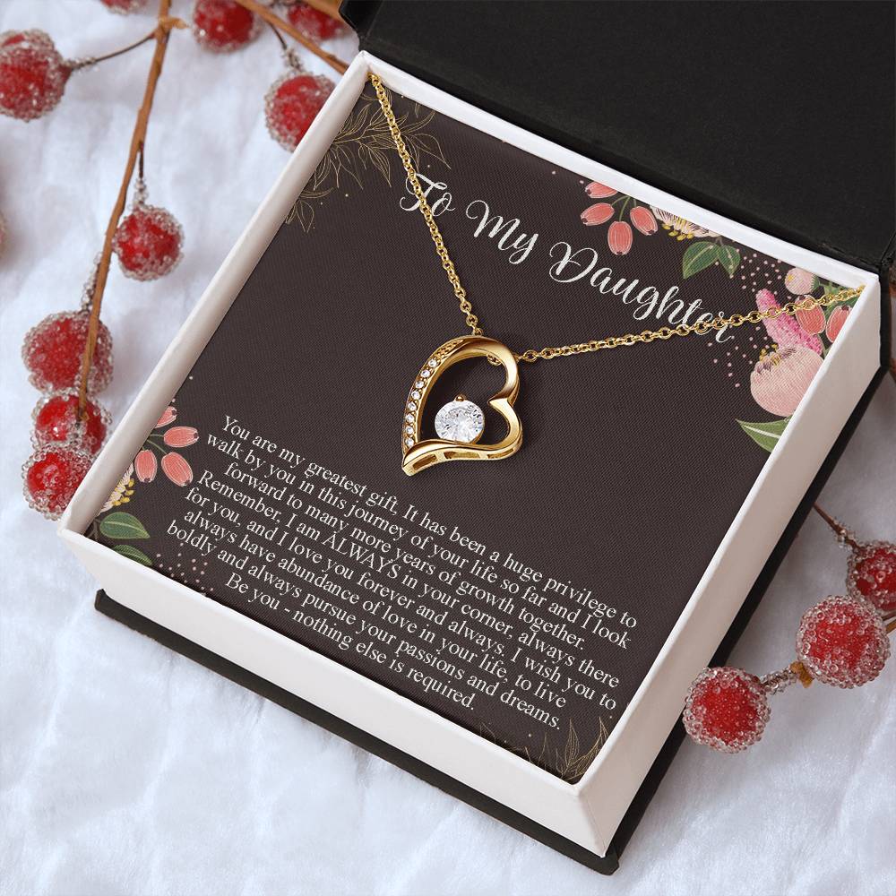 Daughter Gift From Mom To Daughter Forever Love Necklace For Daughter Customize Gift For Daughter From Mom From Dad To Daughter Forever Love Necklace
