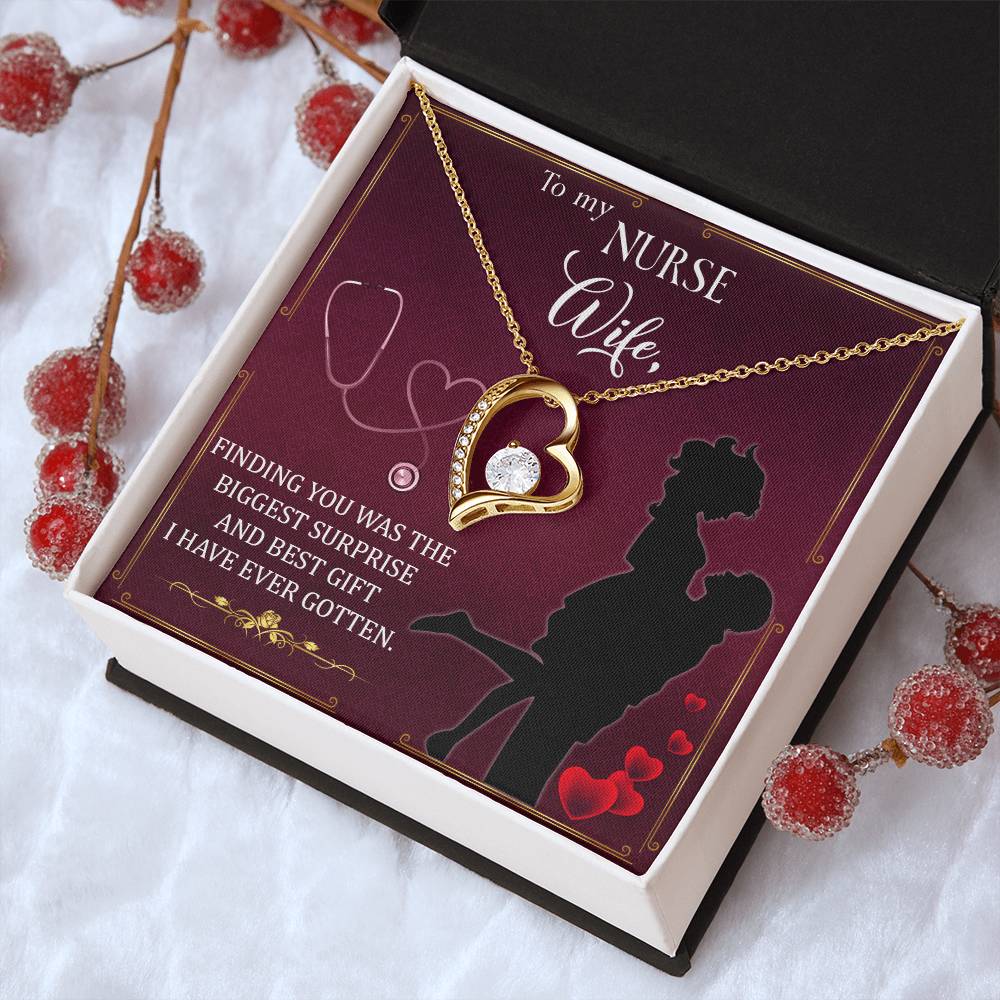 To My Nurse Wife Finding You Was The Biggest Surprise Forever Love Necklace