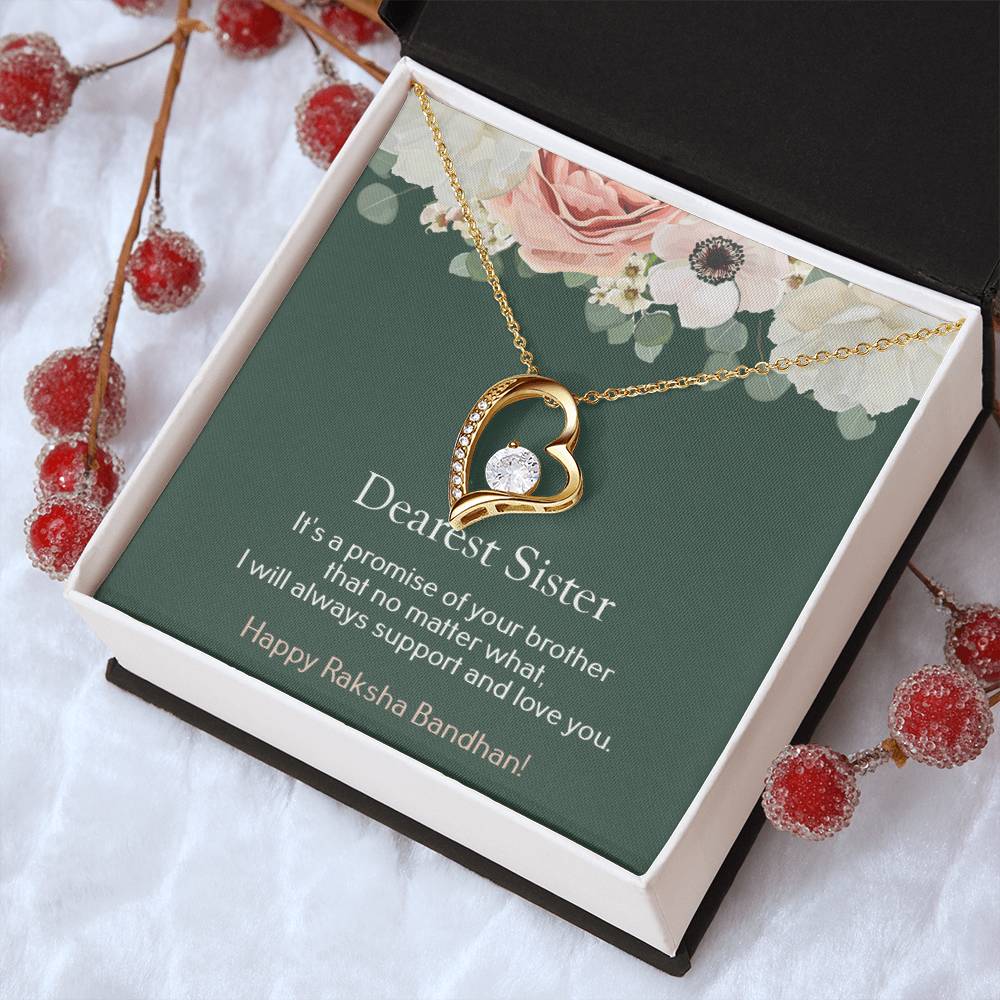 Dearest Sister Happy Raksha Bandhan 925 Sterling Silver Pendant 1 Forever Love Necklace