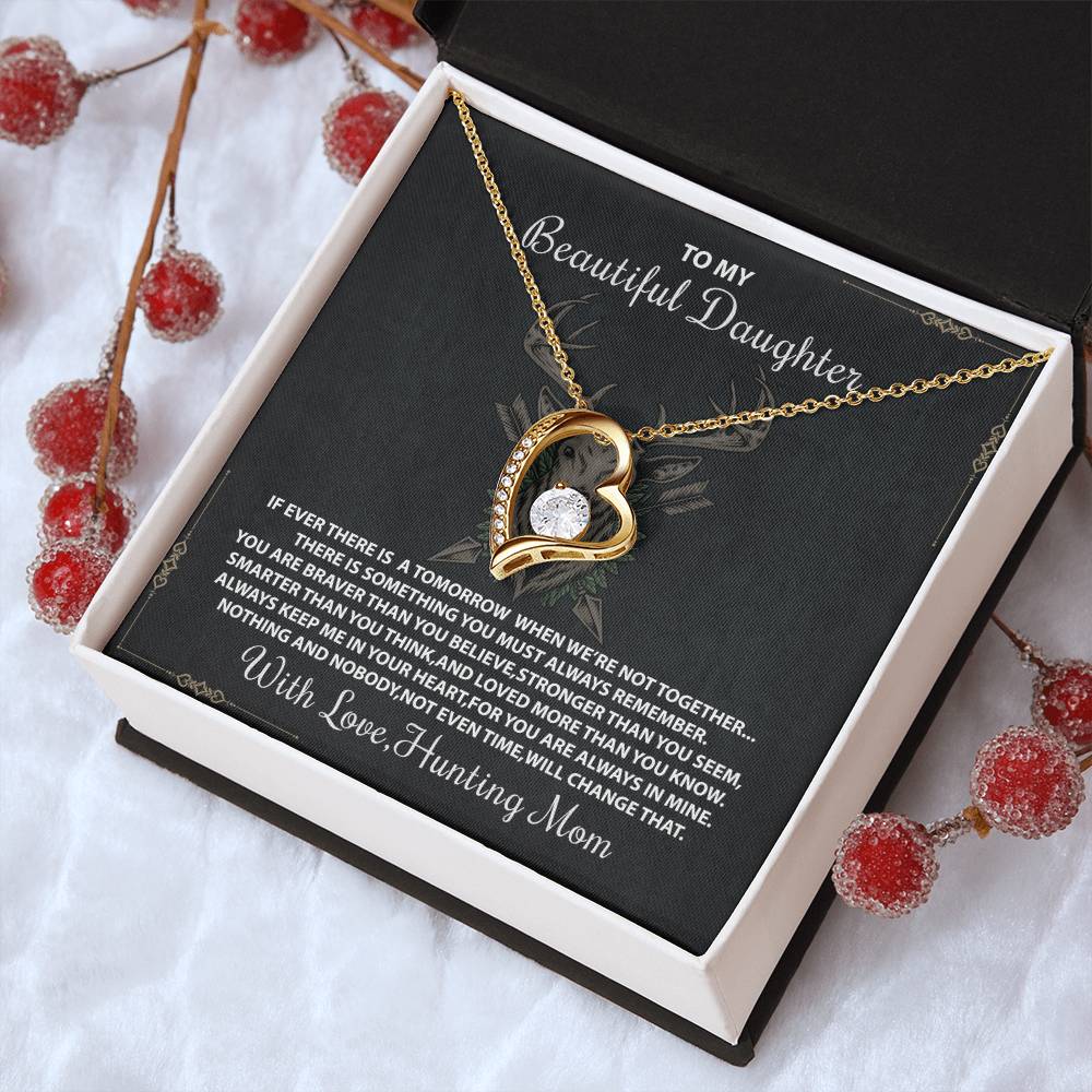 To My Daughter From Mom Necklace Mother To Daughter Gift Birthday Gift To Daughter From Mom Daughter Necklace Hunting Mom Necklace Forever Love Necklace