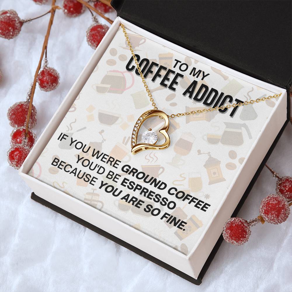 To My Coffee Addict Love Necklace Gift Forever Love Necklace