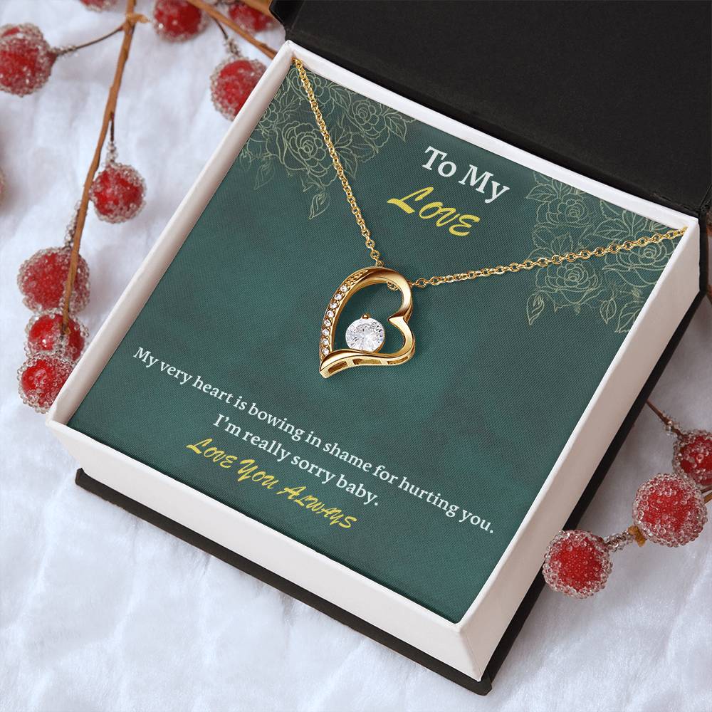 To My Love - I Am Sorry - 925 Sterling Silver Pendant Forever Love Necklace