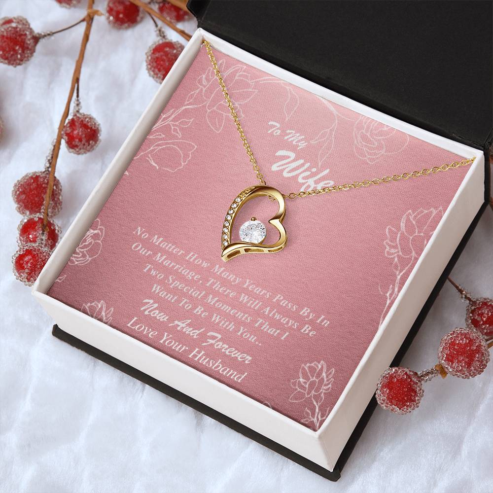 Gold Necklace To My Wife Pink Forever Love Necklace