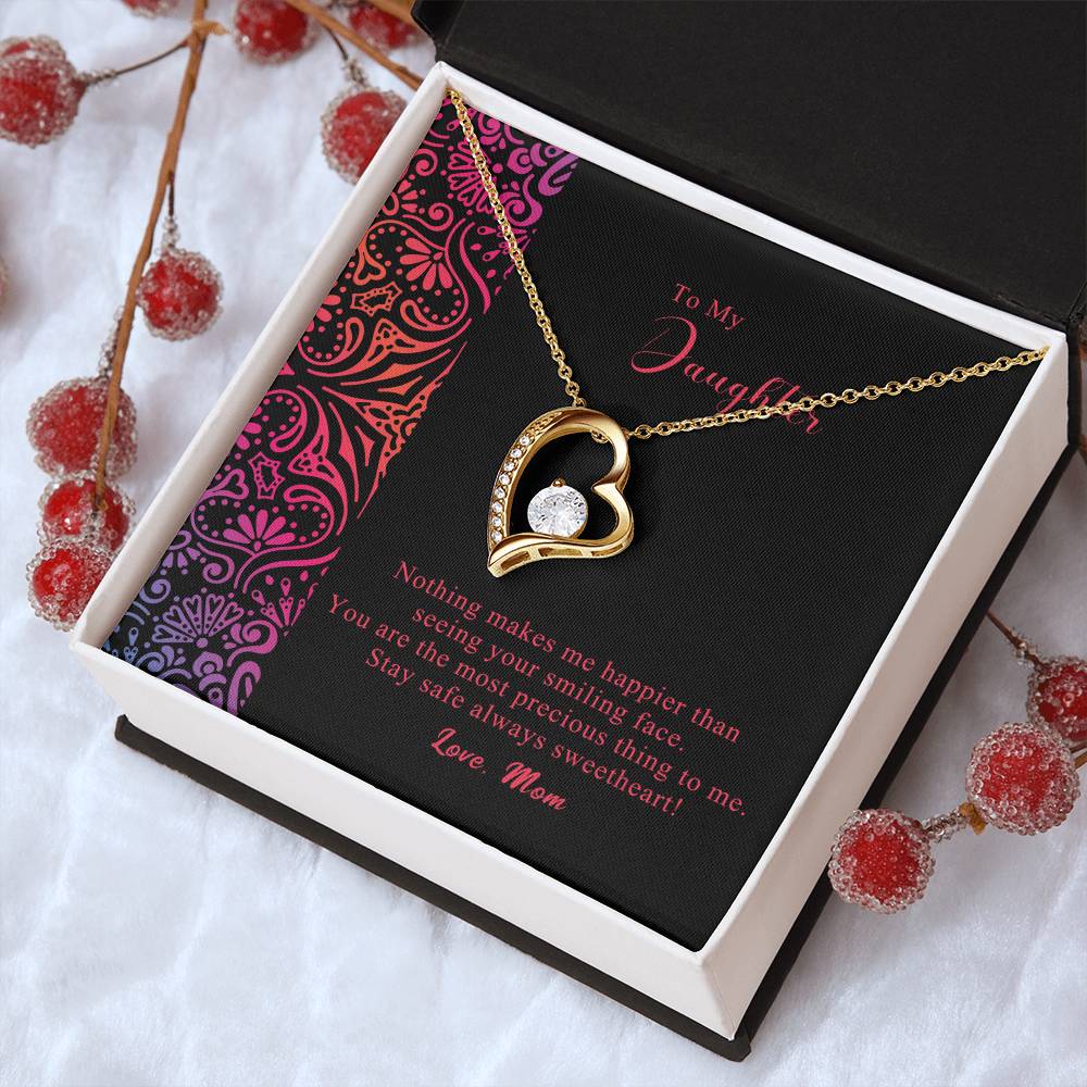 To My Daughter - Forever Love Mother's Day Necklace Gift Set Daughter Gift From Mom Anniversary Lovingly Mom Birthday Forever Love Necklace