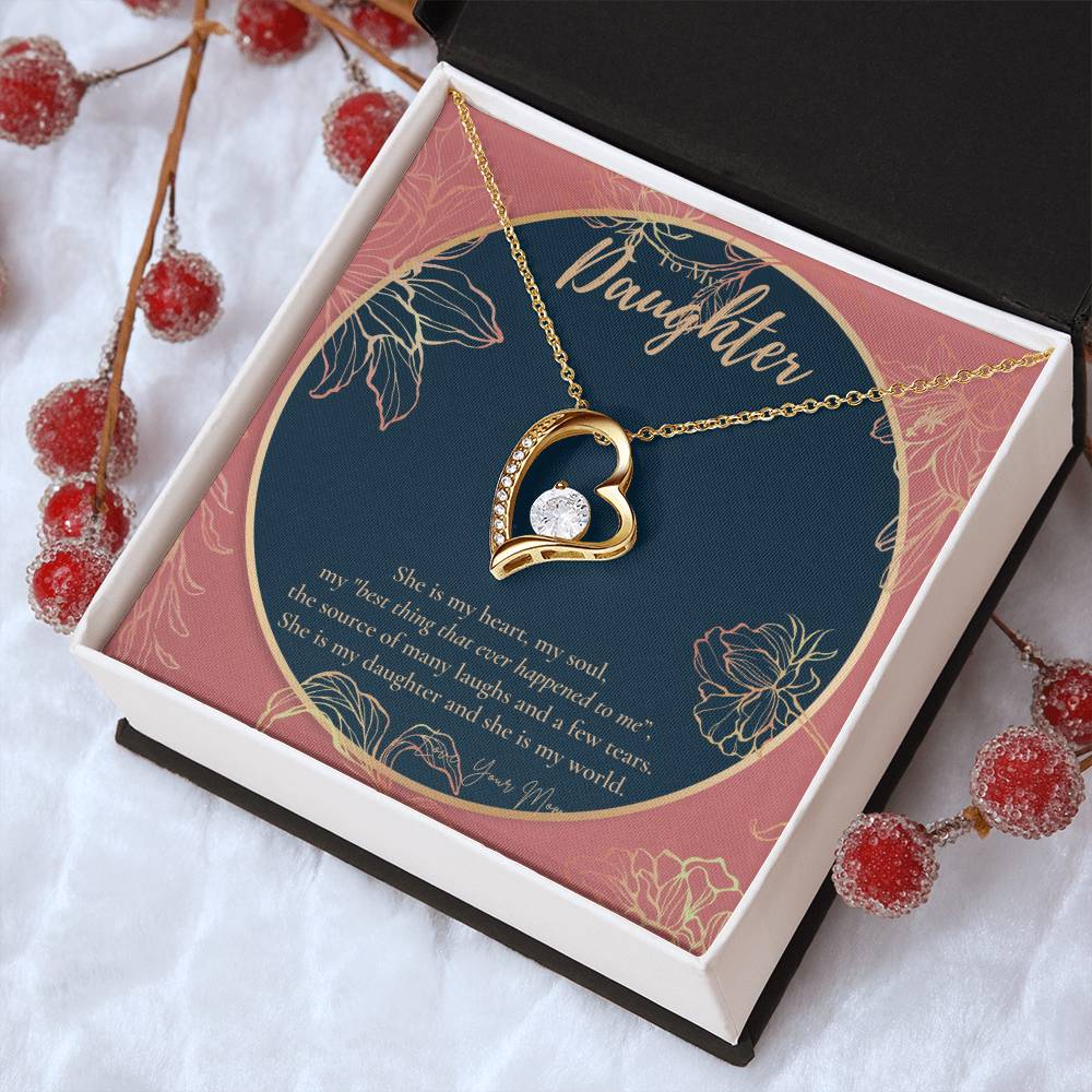 To My Daughter Necklace - Daughter Gift - To My Daughter Necklace From Mom - Gift For Daughter From Mom Forever Love Necklace