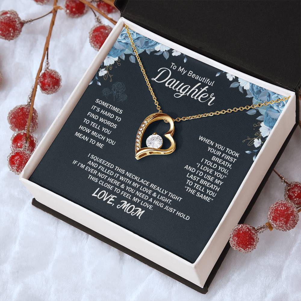 To My Daughter Beautiful Chapters Forever Love Necklace Daughter Necklace Gift For Daughter Xmas Christmas Daughter Gift From Mom Forever Love Necklace