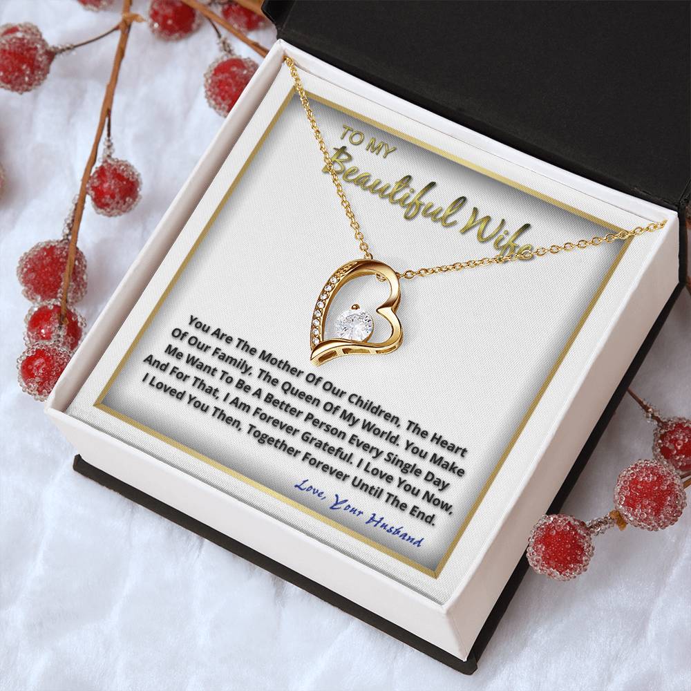 To My Beautiful Wife On Our Anniversary Her Birthday For Mothers Day Forever Love Necklace