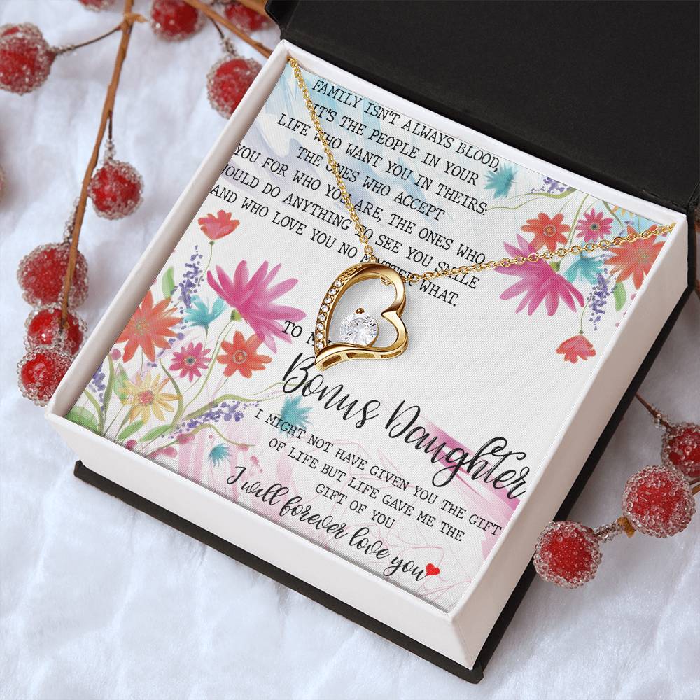 Bonus Daughter Necklace Step Daughter Necklace Necklace For Stepdaughter Stepdaughter Birthday Gift Bonus Daughter Gift For Wedding Forever Love Necklace