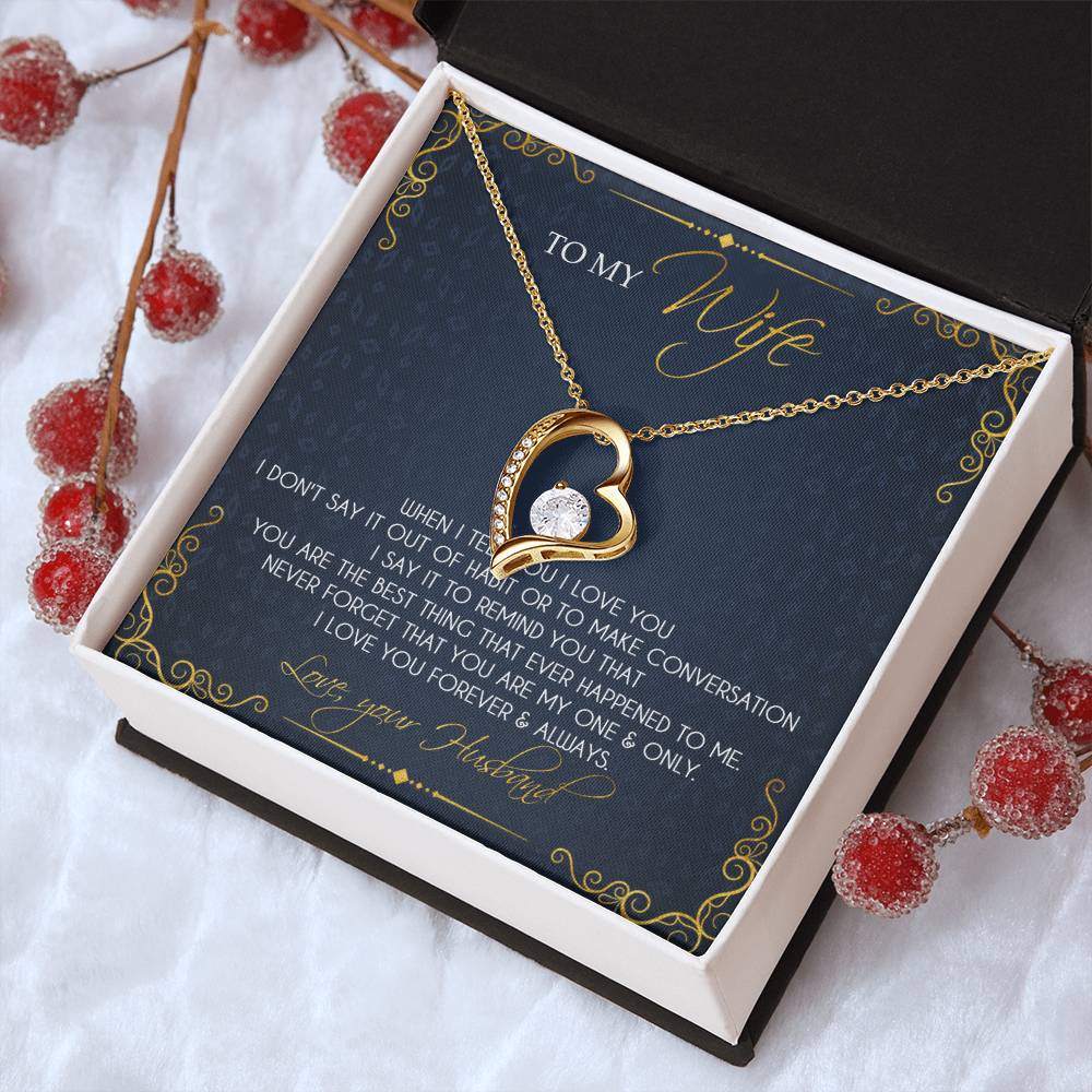 I Love You Forever & Always - Great Gift For Wife Forever Love Necklace