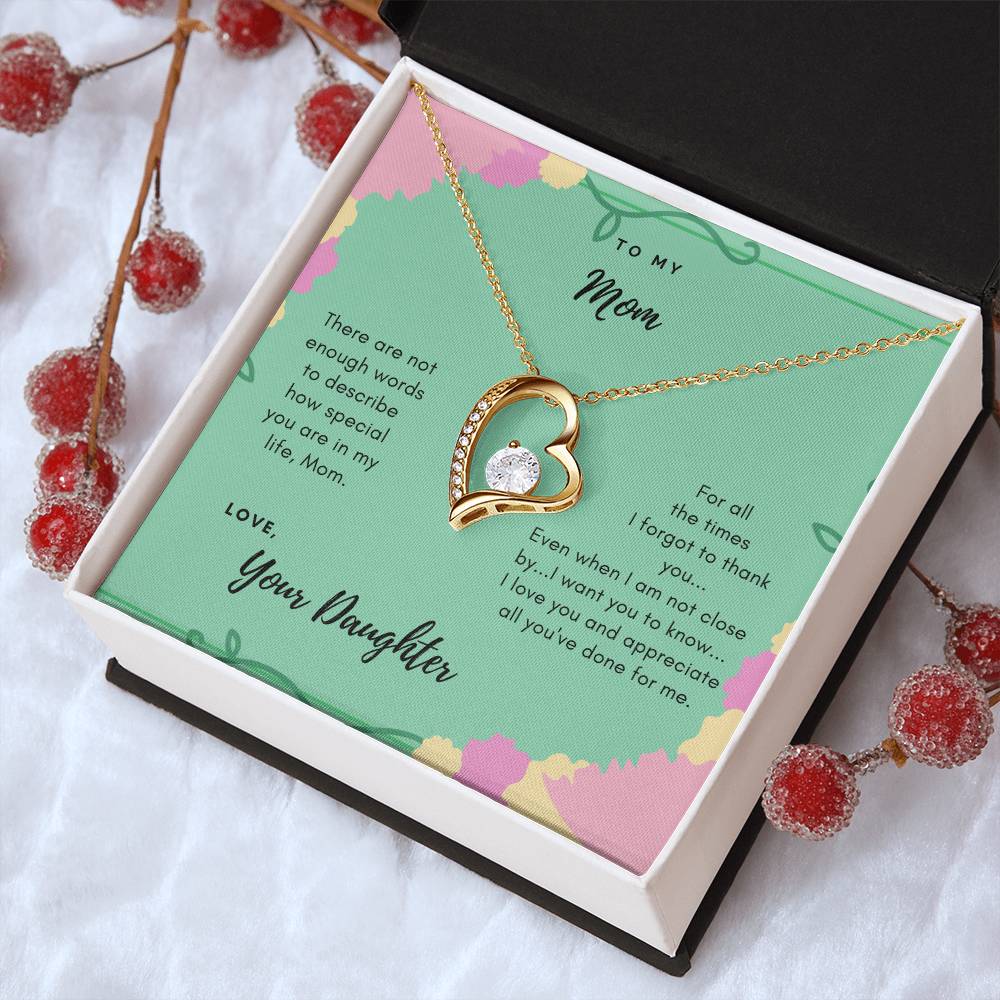To Mom Thank You Necklace Forever Love Necklace