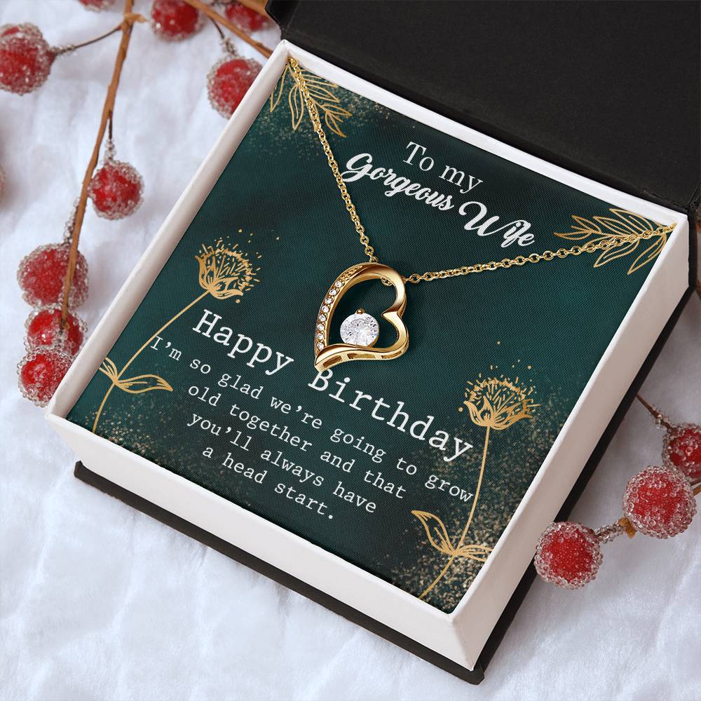 To My Gorgeous Wife - Happy Birthday - Necklace Forever Love Necklace