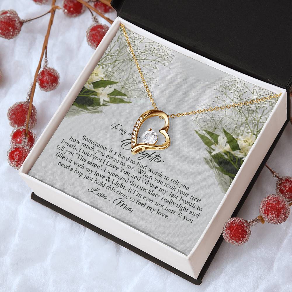 Dear Daughter Necklace - Daughter Mother's Day Gift - To My Daughter Necklace From Mom Dad - Grown Up Daughter Gift From Mom Forever Love Necklace