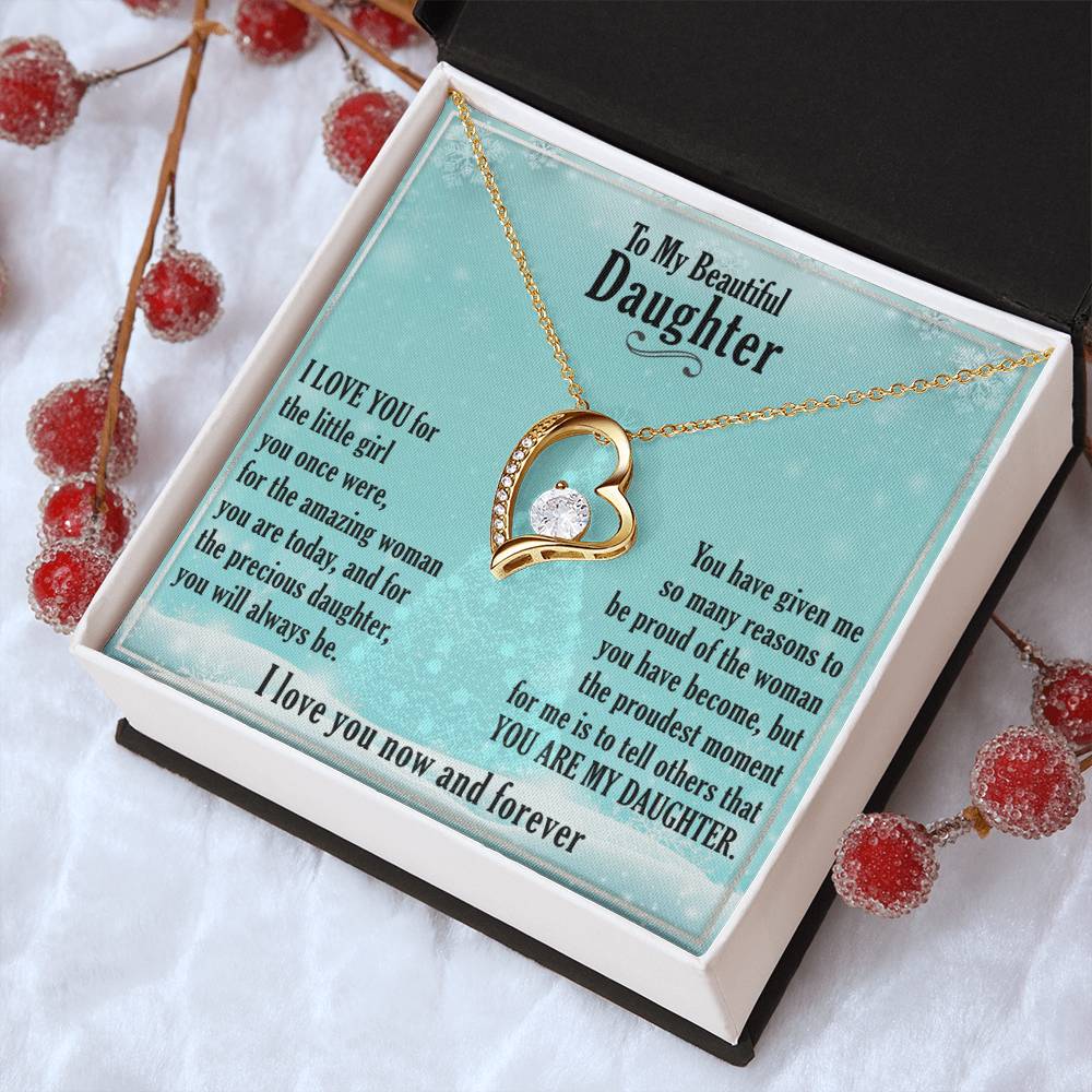 A Gift For Daughter Precious Daughter Forever Love Necklace