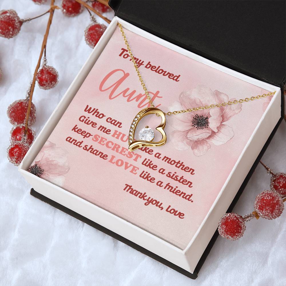 Gift For Auntie Thank You & Love You Forever Love Necklace