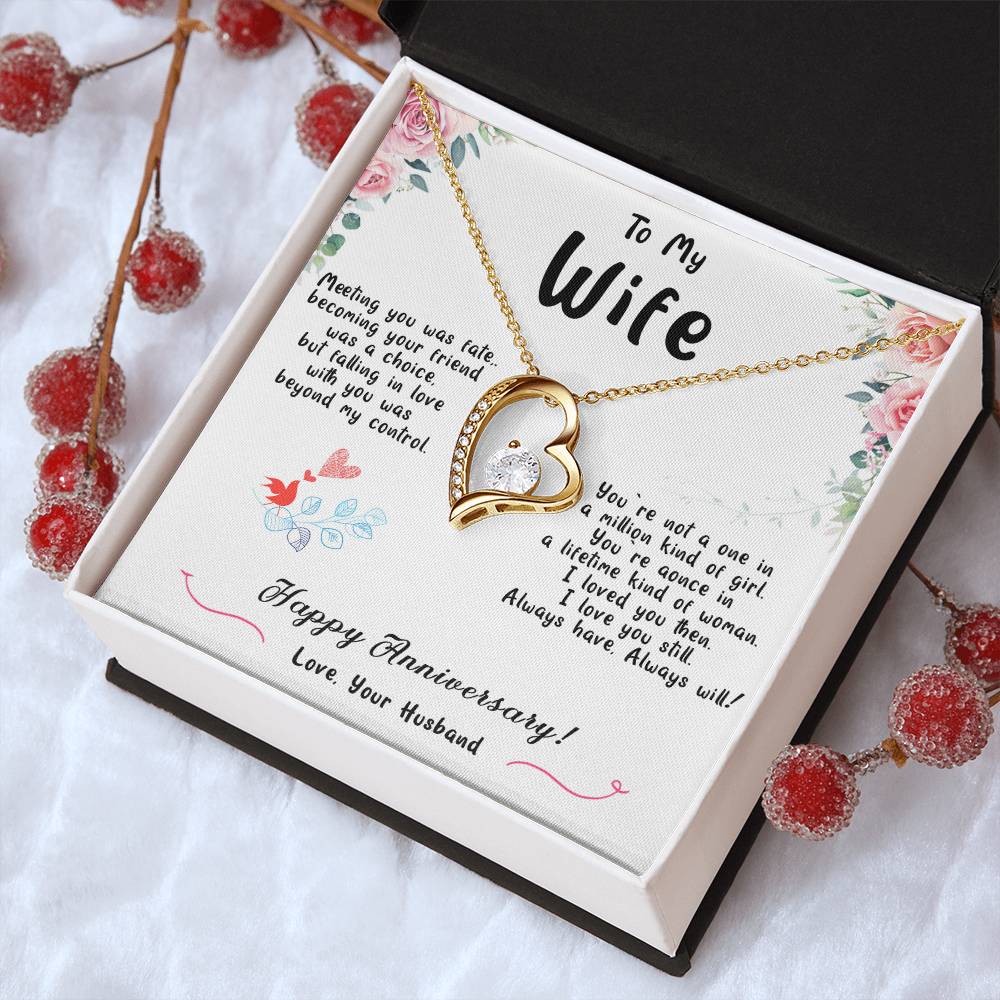 To My Wife Happy Anniversary 1 Forever Love Necklace