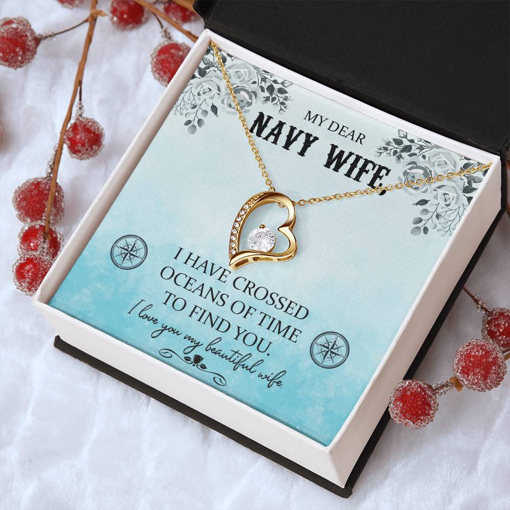 Proud Navy Wife Forever Love Necklace