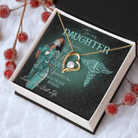 To My Daughter Black Nurse Customize Nurse Stethoscope Necklace To Nurse Daughter From Mom Nurse Gift Forever Love Necklace