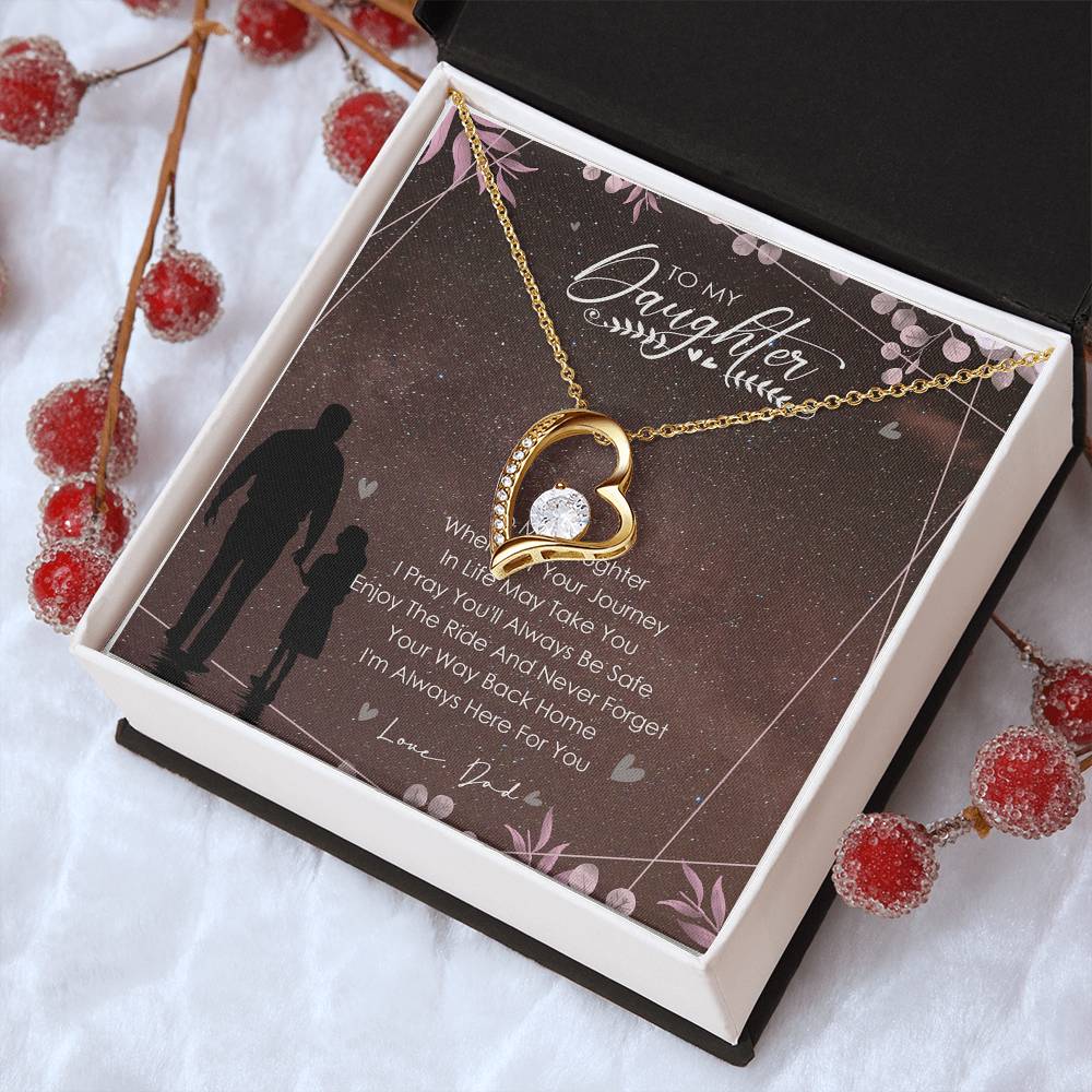 To My Daughter I Will Be Here For You Dragonfly Necklace Gift From Dad Father Daughter Necklace Father To Daughter Birthday Forever Love Necklace
