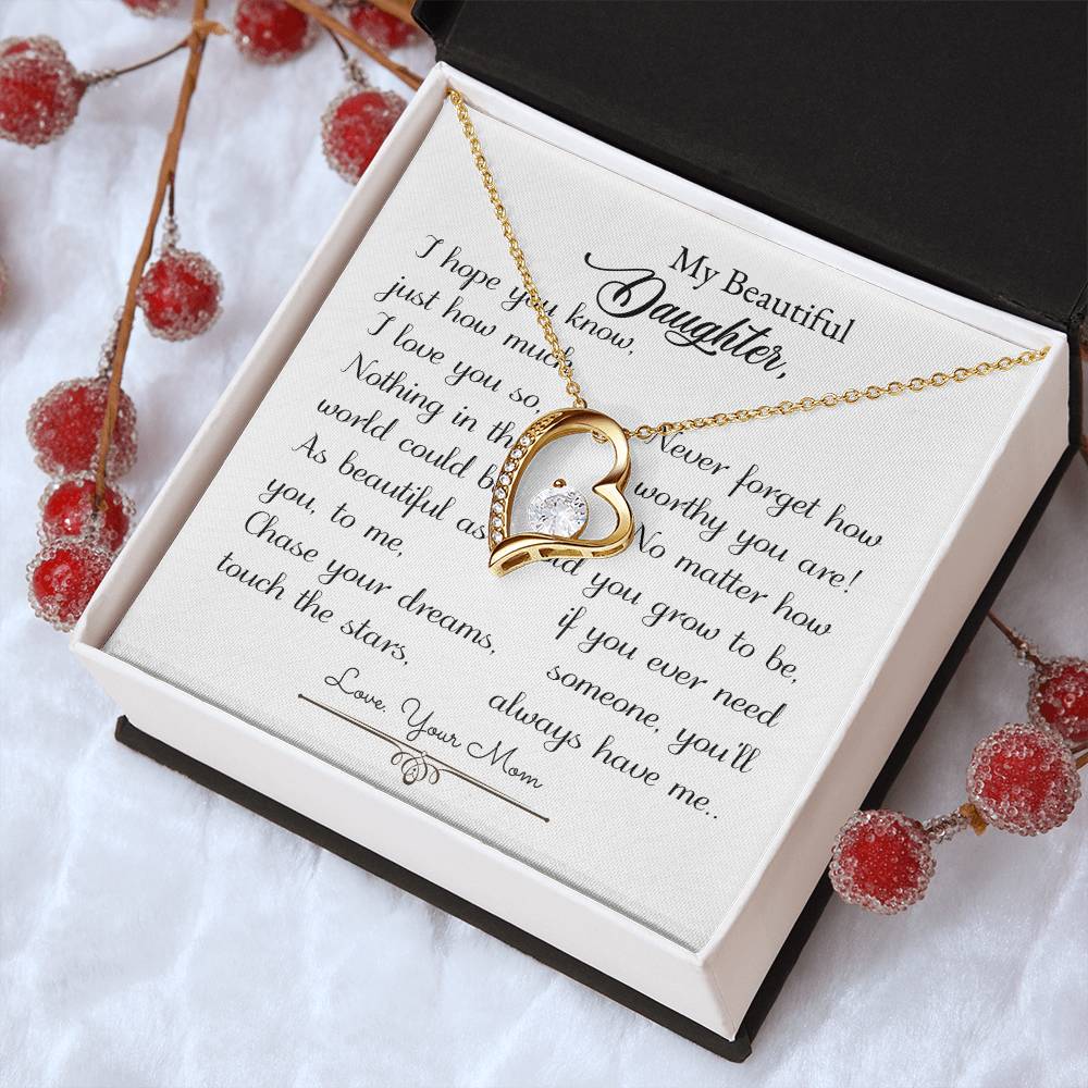 My Beautiful Daughter Love Your Mom Daughter Birthday Mom And Daughter Gift Valentine's Mother's Day Daughter Graduation Gift Wedding Necklace Forever Love Necklace
