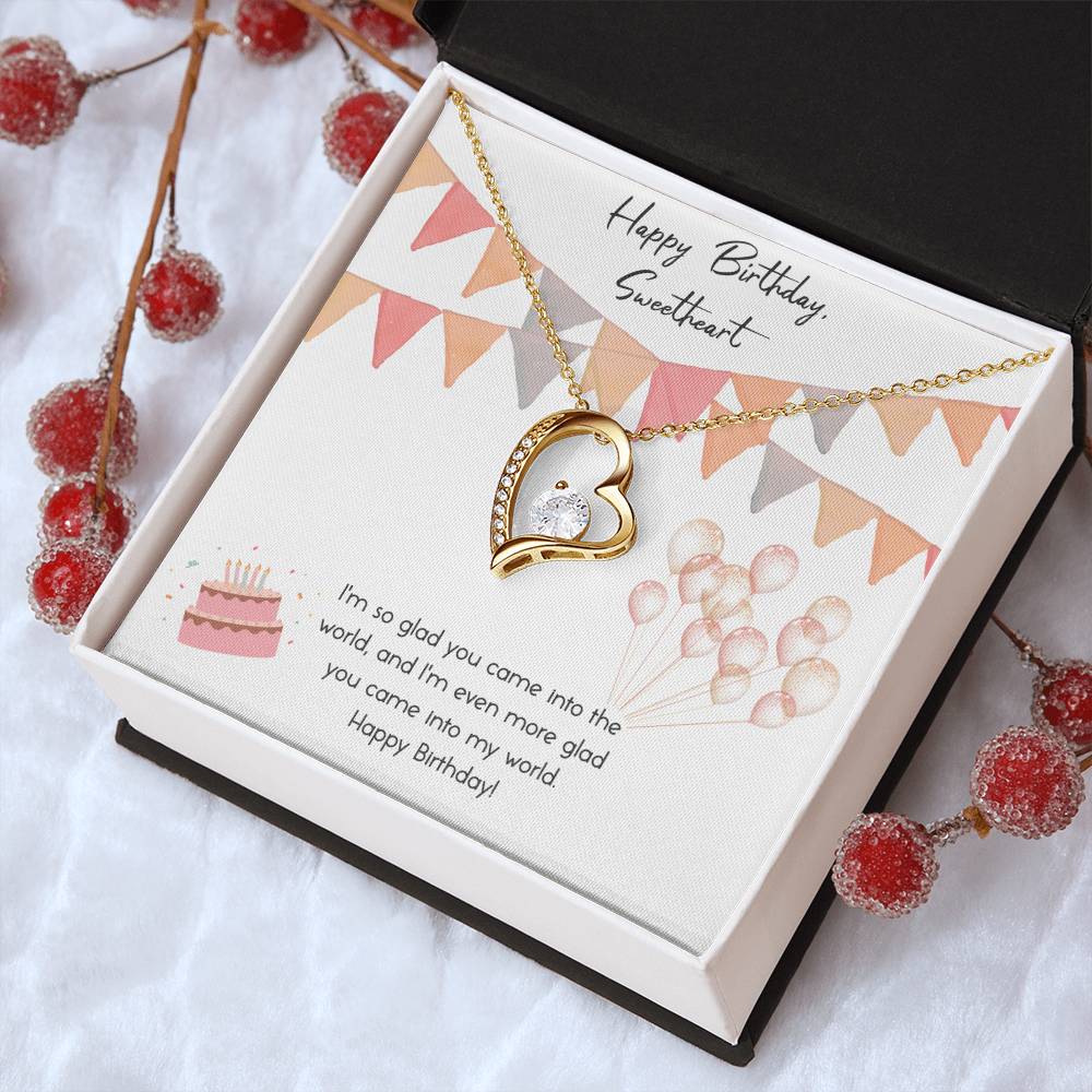 Happy Birthday Sweetheart 1 Forever Love Necklace