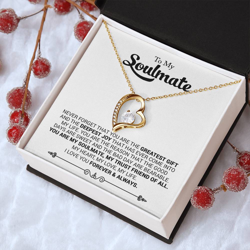 To My Soulmate Gift For Wife Girlfriend 1 Forever Love Necklace