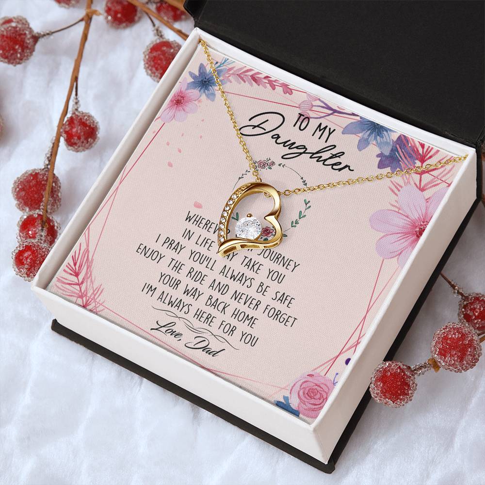To My Daughter Forever Love Necklace Birthday Gift From Dad -  To My Daughter Necklace Father Daughter Necklace Father To Daughter Forever Love Necklace