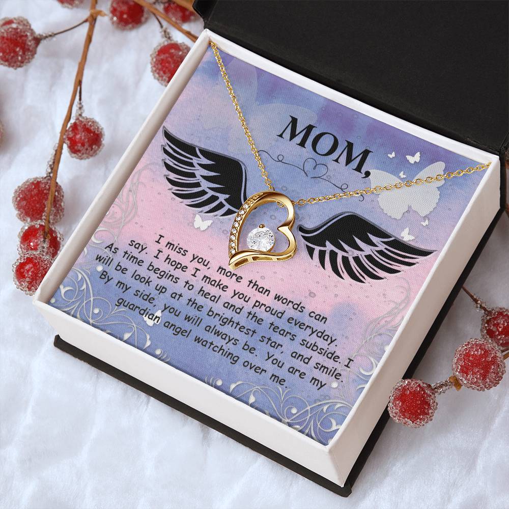 Mom - I Miss You More Than Words Can Say - Forever Love Necklace Forever Love Necklace