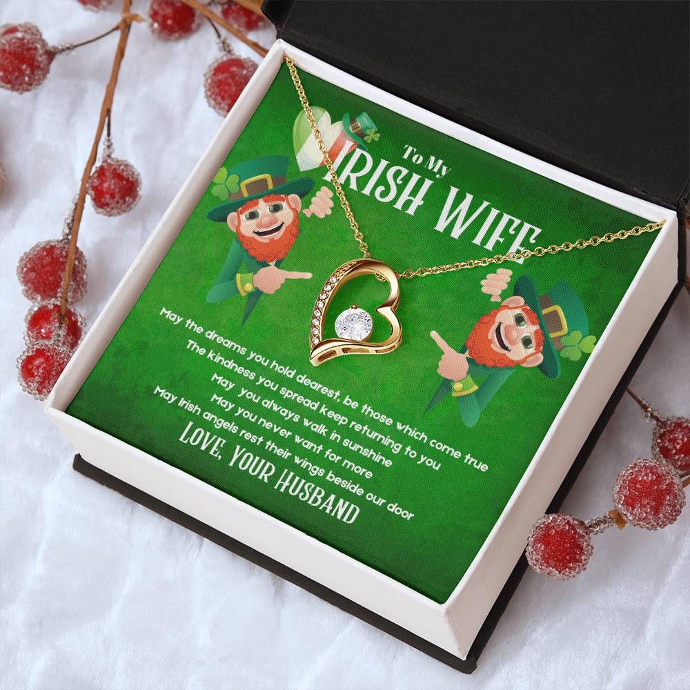 To My Irish Wife - St. Patrick's Day Forever Love Necklace Forever Love Necklace