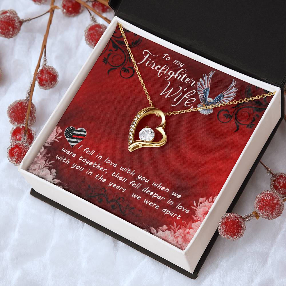 To My Firefighter Wife Necklace Forever Love Necklace