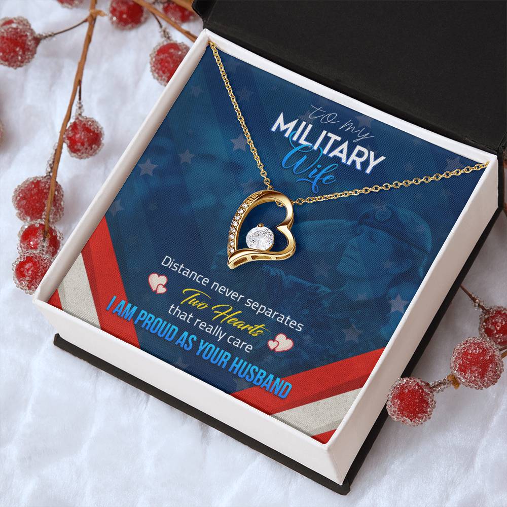 To My Military Wife Distance Never Separatess Necklace 1 Forever Love Necklace