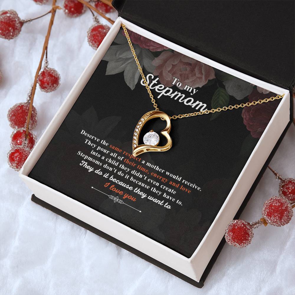 Step Mother's Gift I Love You Forever Love Necklace