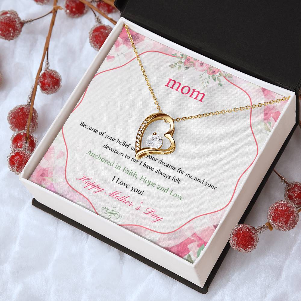 Mom I Love You Happy Mother's Day Necklace 1 Forever Love Necklace