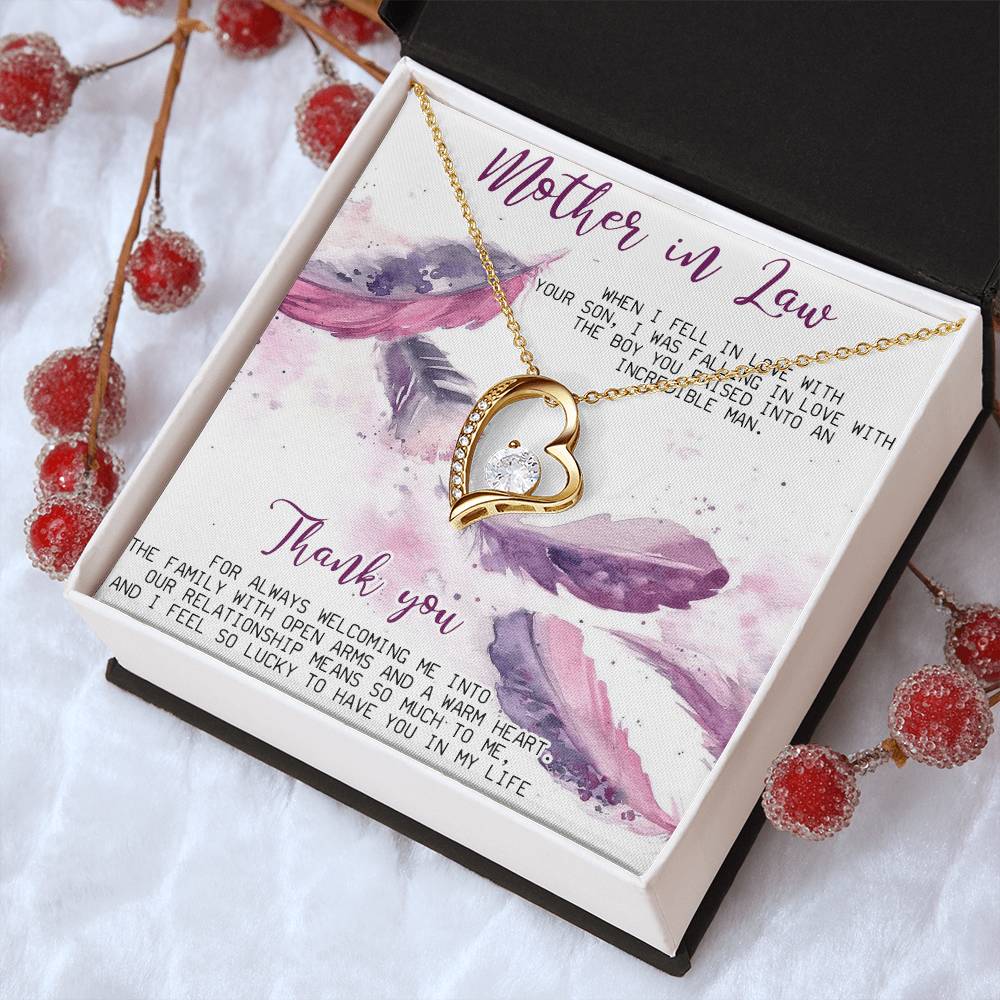 Mother In Law Necklace Gift Mother In Law Birthday Gift Wedding Gift Forever Love Necklace For Mother In Law Mother Of The Groom Forever Love Necklace
