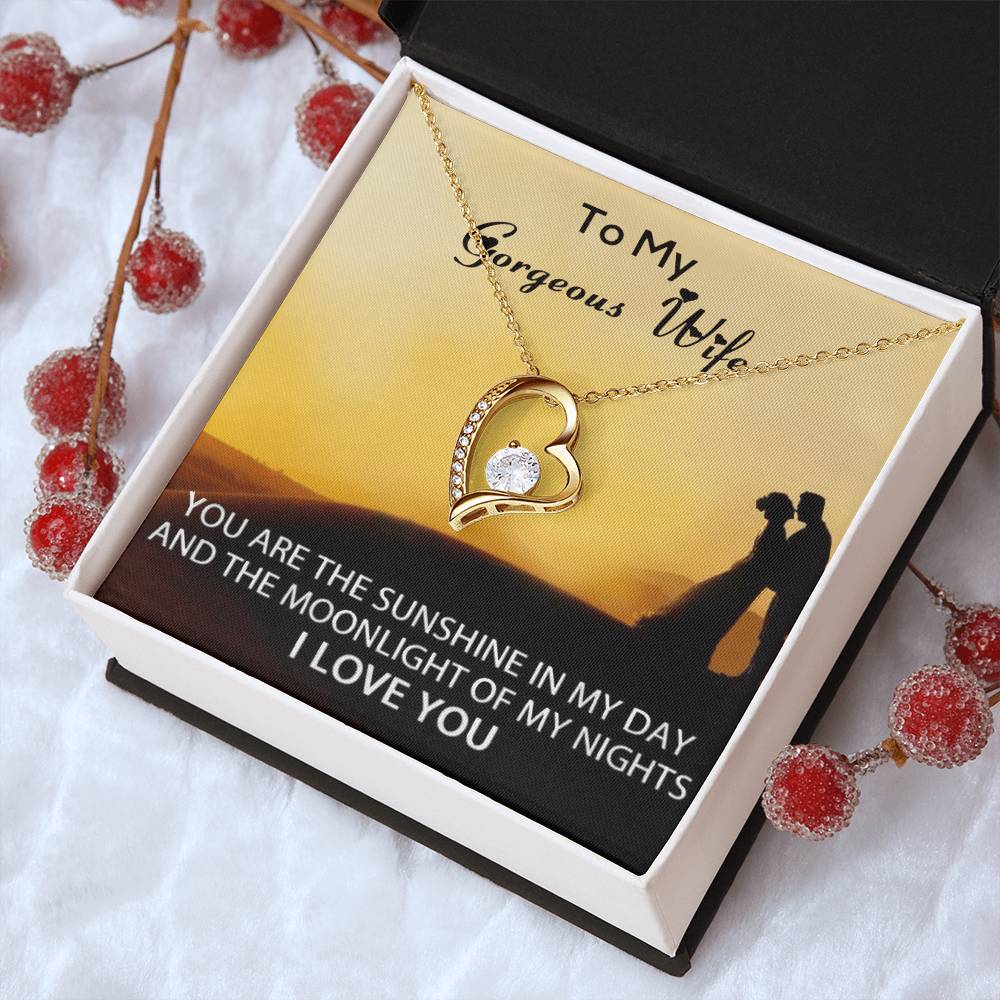 To My Gorgeous Wife - Gift From Husband - 925 Sterling Silver Pendant Forever Love Necklace